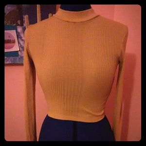 Yellow Forever 21 high neck crop top